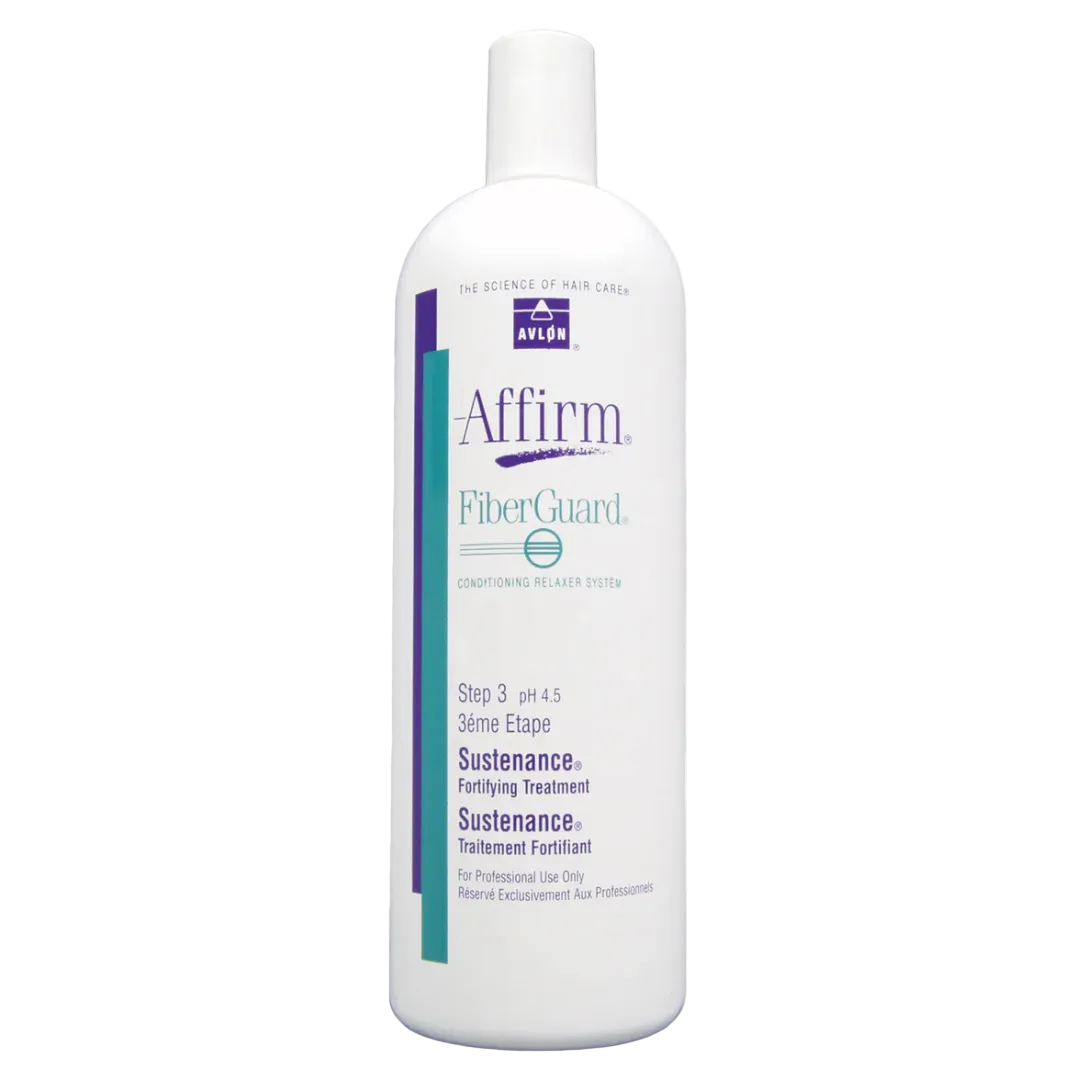 Avlon Affirm FiberGuard Sustenance Fortifying Treatment 32 oz bottle, Step 3 post-relaxer conditioner that strengthens, repairs, and restores moisture to damaged hair