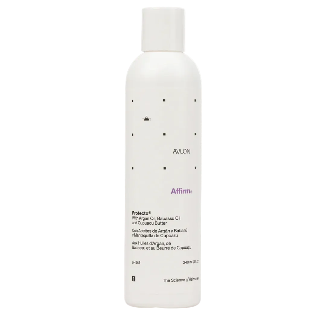 Avlon Affirm Protecto 8 oz bottle, Step 1 pre-relaxer conditioner that protects and strengthens hair before chemical relaxing treatment