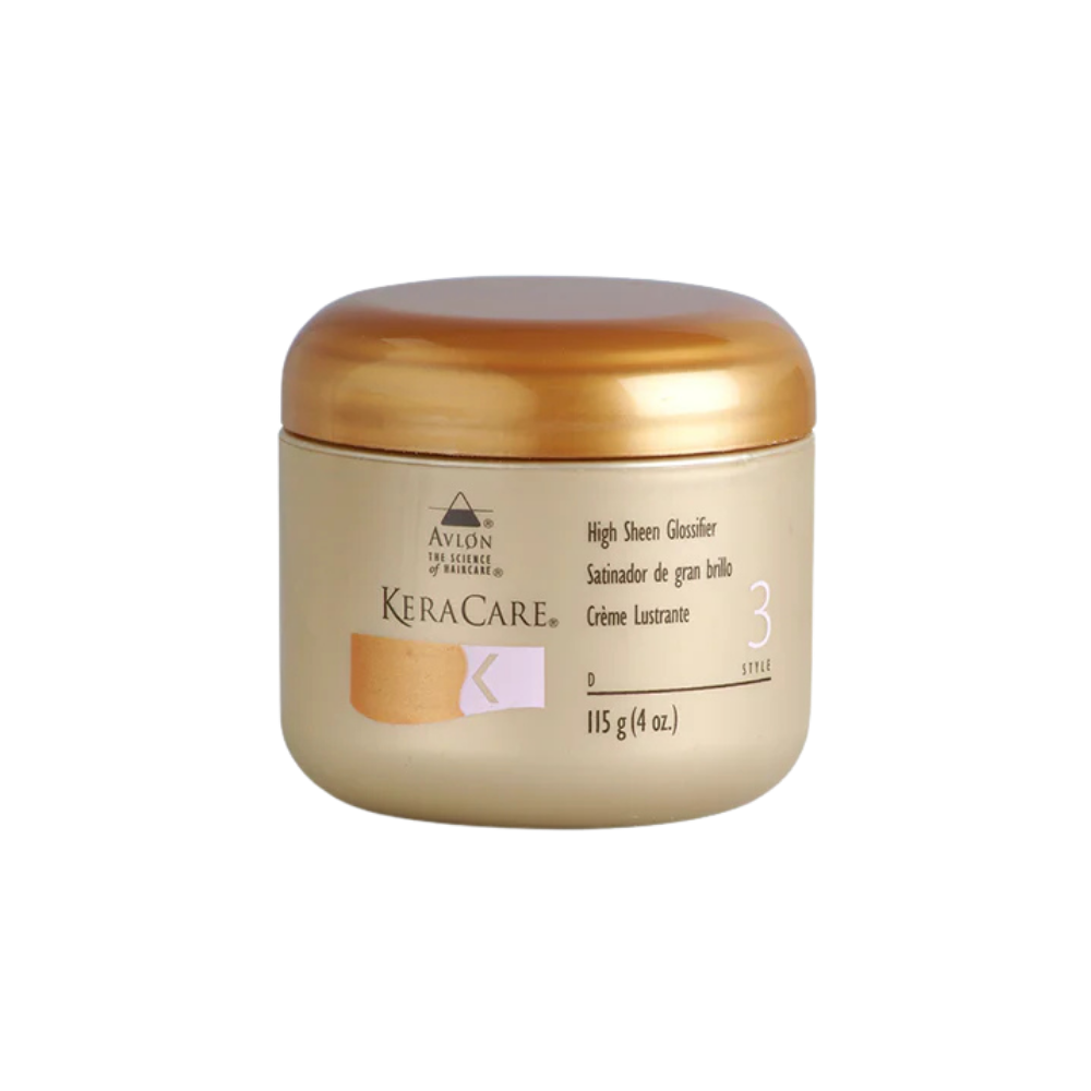 KeraCare High Sheen Glossifier 4oz jar for moisturizing, softening, and adding shine to dry hair