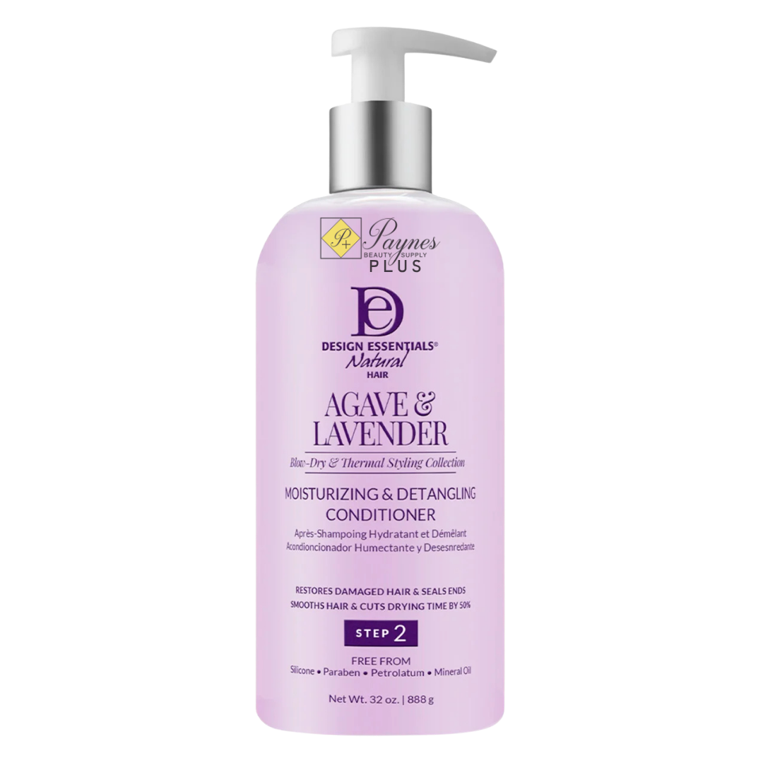 32oz Design Essentials Agave & Lavender Moisturizing & Detangling Conditioner for hydration, softness, detangling, blowouts and silk press preparation