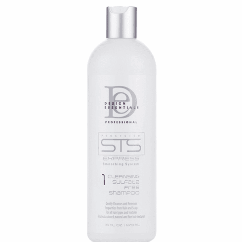 Design Essentials STS Express Cleansing Sulfate‑Free Shampoo, Step 1 gentle prep for smoothing system.