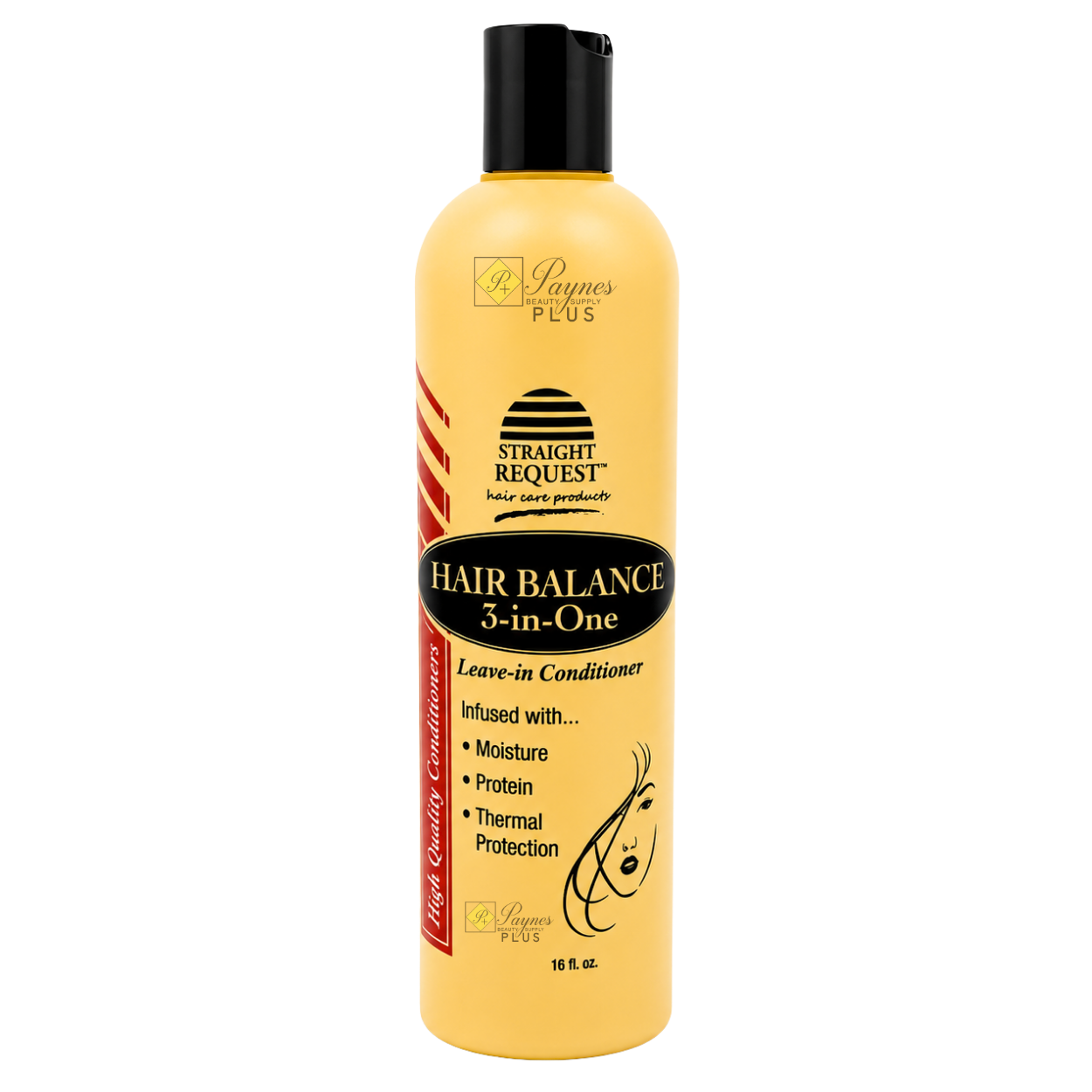 Straight Request Hair Balance 3‑in‑One leave‑in, detangles, and moisture treatment for all hair types.