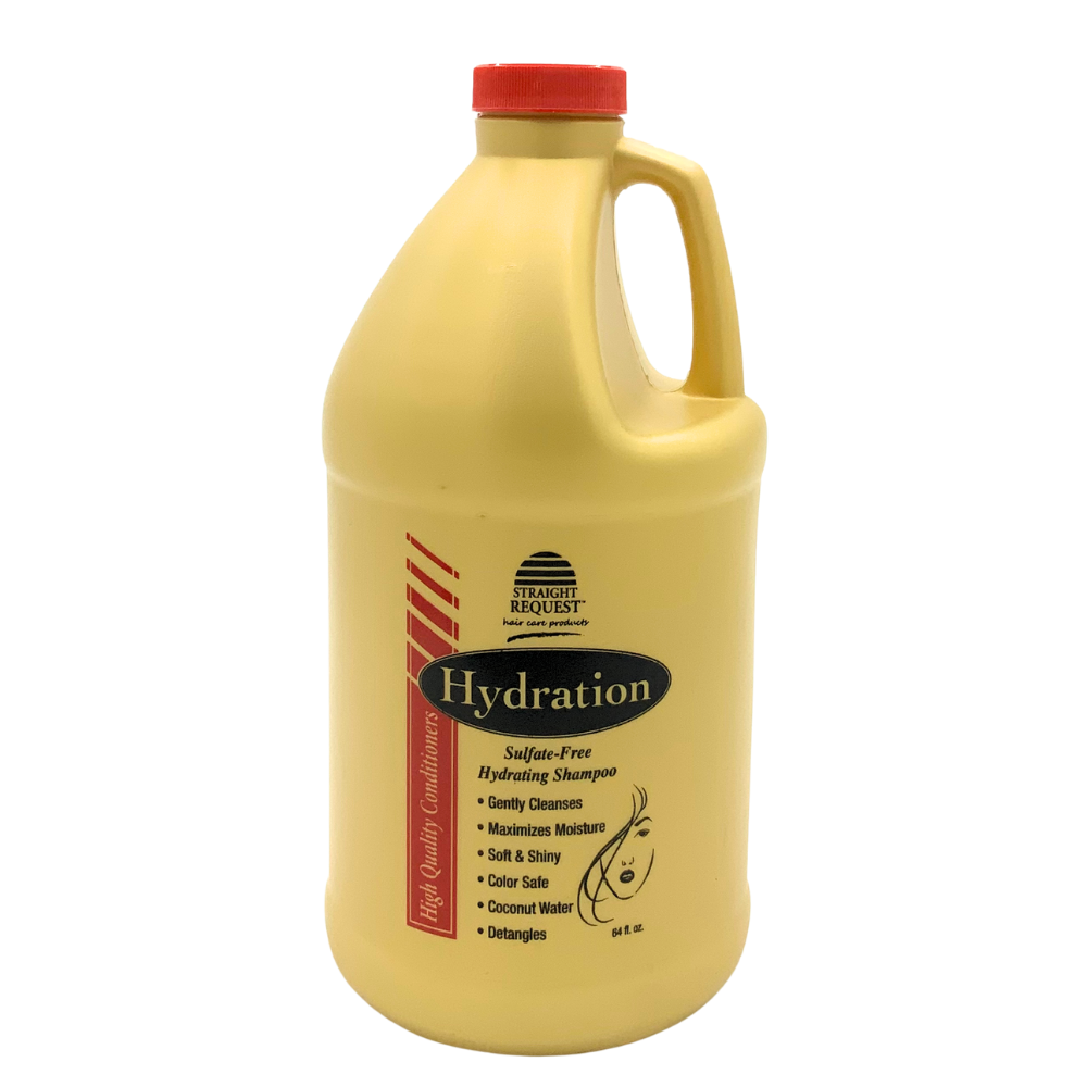 Straight Request Hydration Sulfate‑Free Shampoo for dry, curly, and natural hair.