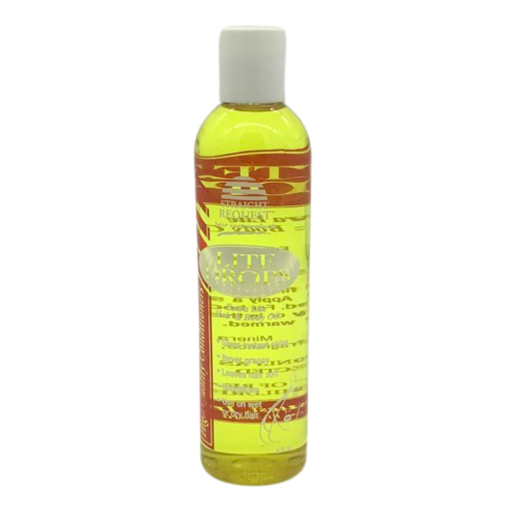 Straight Request Lite Drops Original lightweight shine drops for frizz control and silky finish.
