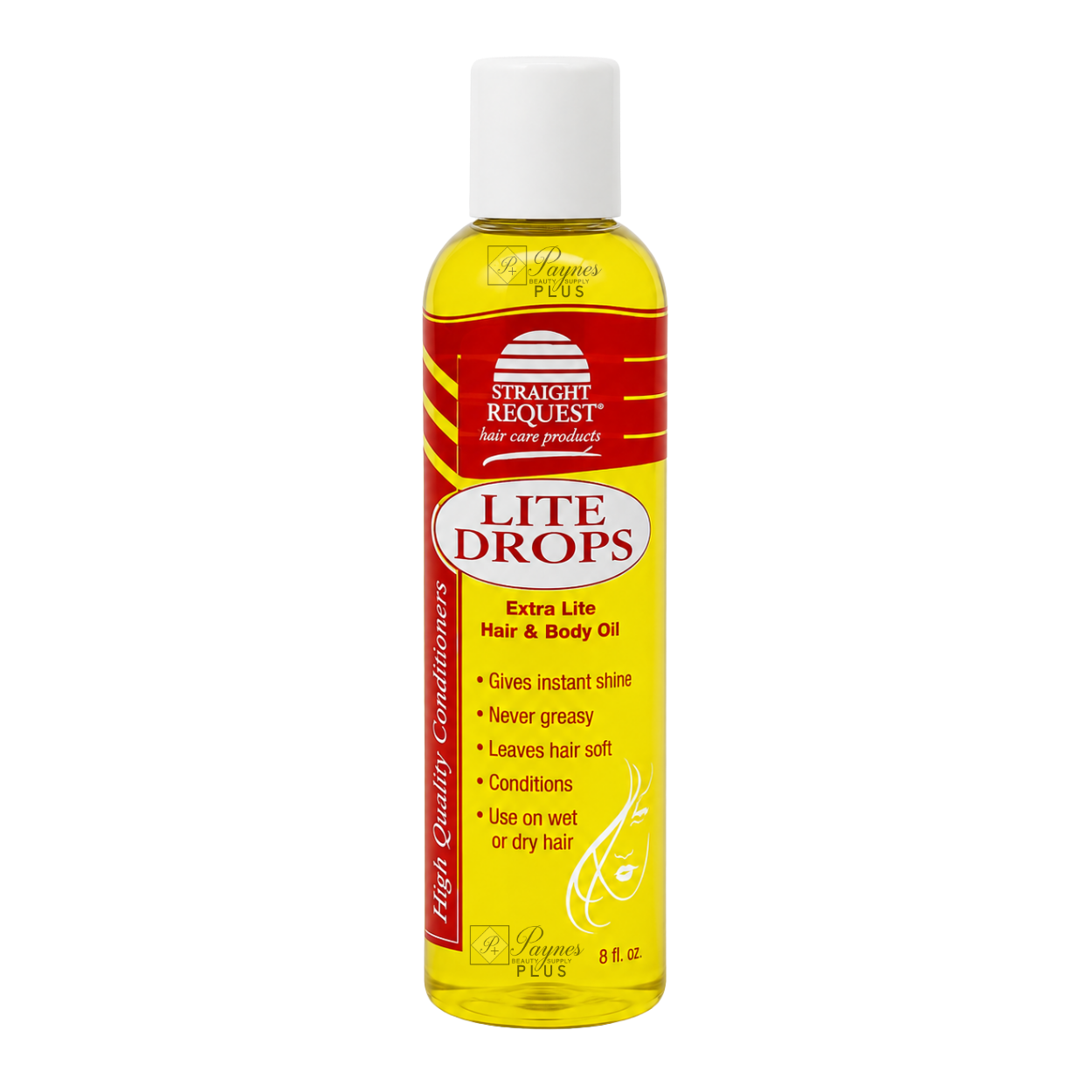 Straight Request Lite Drops Original lightweight shine drops for frizz control and silky finish.