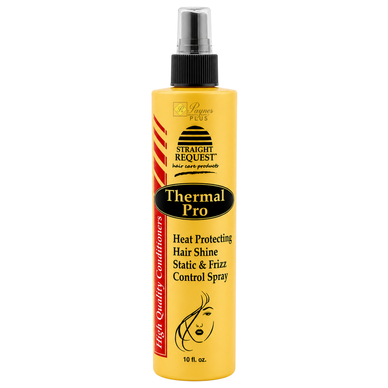 Straight Request Thermal Pro Heat Protecting Shine Spray for heat protection and smooth, shiny styles.