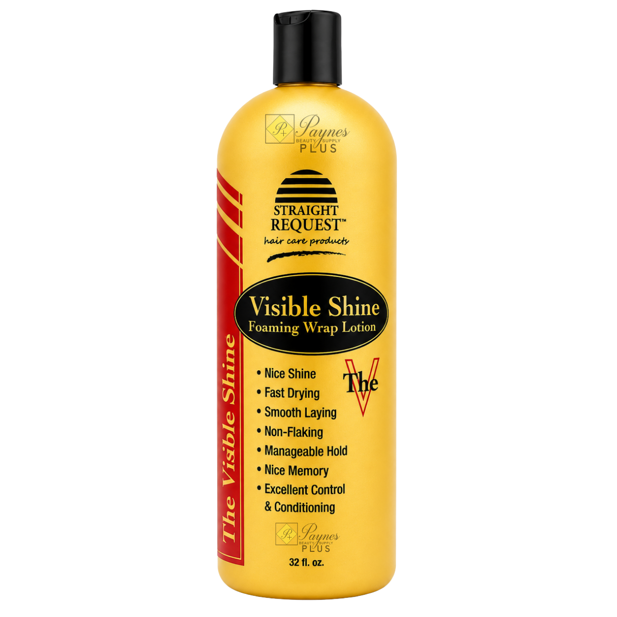 Straight Request Visible Shine lightweight foaming wrap lotion shine enhancer for glossy, healthy‑looking hair.