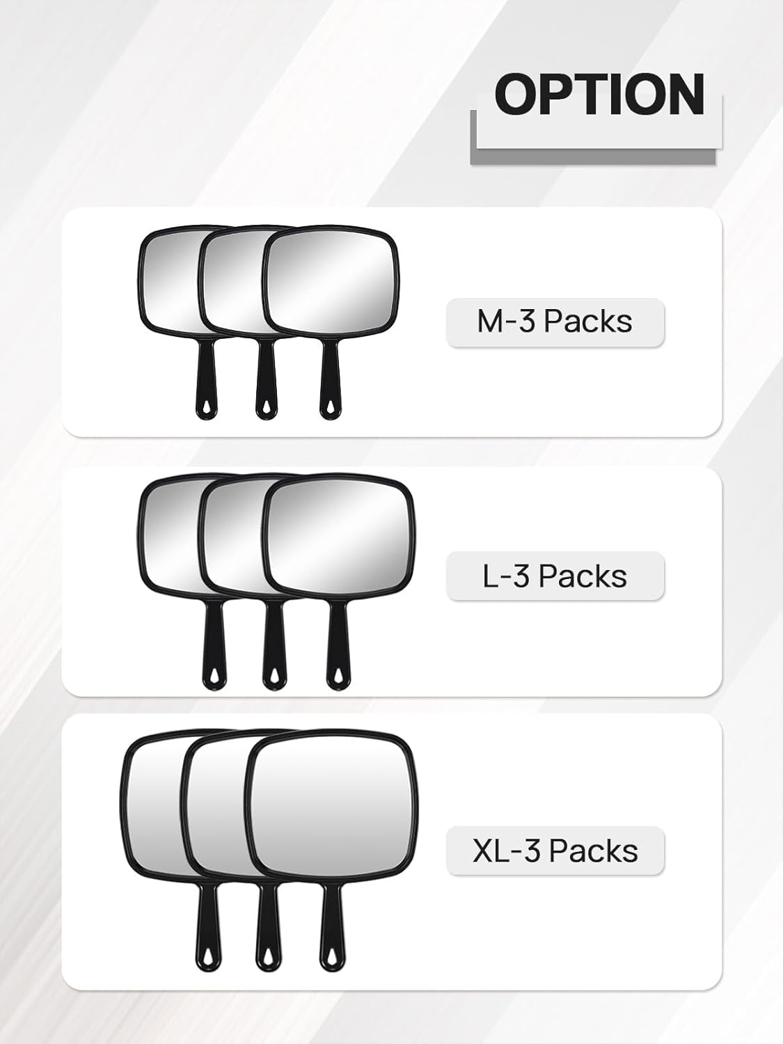 Large Handheld Mirror – 9" x 7.9" Premium Glass Salon Mirror with Waterproof Grip, Hanging Option & Travel‑Light Design