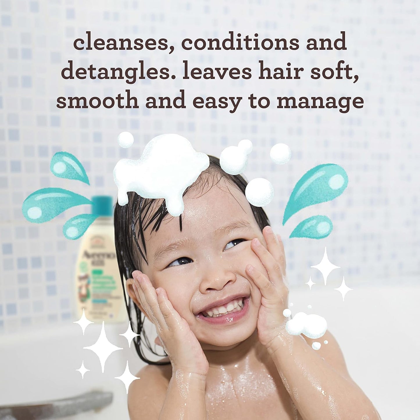 Aveeno Kids 2-in-1 Hydrating Shampoo & Conditioner with Oat Extract – 12 fl oz