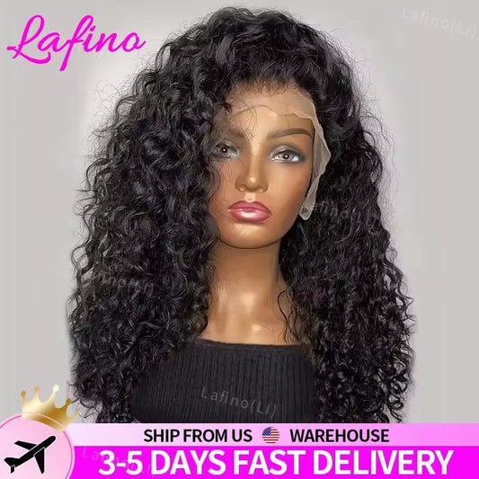 Curly Human Hair Wig for Women – Water Wave Deep Wave Wig, 13x4 & 13x6 HD Lace Front, 100% Human Hair Lace Frontal Wig