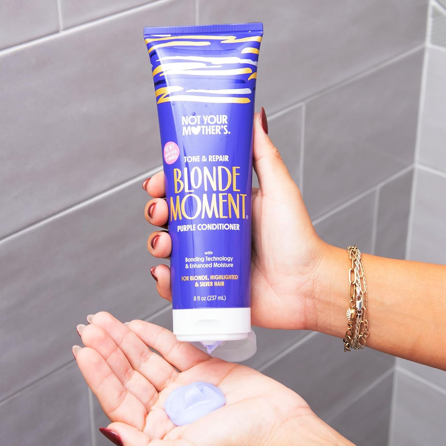 Not Your Mother’s Blonde Moment Purple Shampoo & Conditioner Set – Toning for Blonde, Silver & Lightened Hair