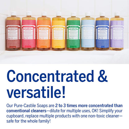 Pure Castile Liquid Soap – Citrus, 32 oz (2‑Pack) – Regenerative Organic Certified Oils, 18‑in‑1 Concentrated Soap for Body, Hair, Laundry, Pets & Dishes – Vegan & Non‑GMO