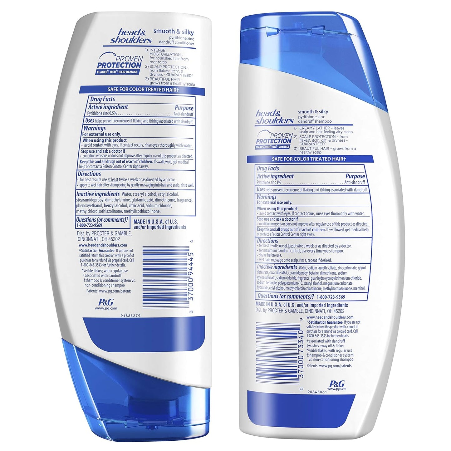 Head & Shoulders Smooth & Silky Shampoo & Conditioner Set – 12.8 fl oz Each