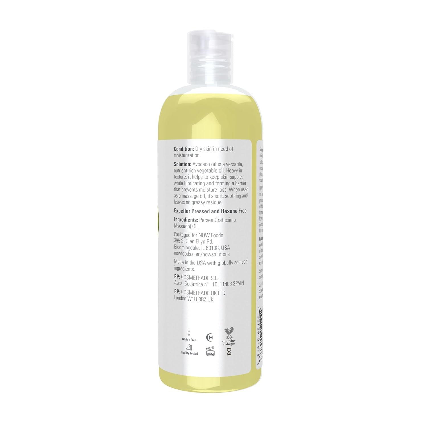 100% Pure Avocado Oil – Nutrient‑Rich, Hydrating Moisturizing Oil for Skin & Hair, 16 oz