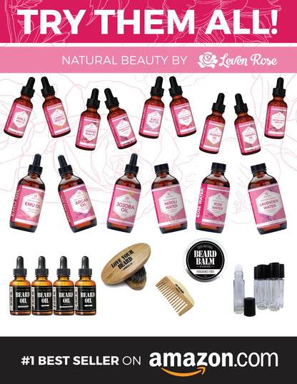 Pure Rosehip Seed Oil for Face & Body – Unrefined, Cold‑Pressed Rosehip Oil, Nighttime Moisturizer for Hair, Skin & Nails, 4 oz