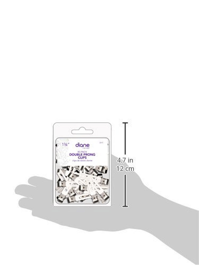 Double Prong Hair Clips – 1.75" Silver Metal Styling Clips for Holding Rollers & Sectioning Hair, Professional Salon Hair Clips for Women & Girls (80‑Count)