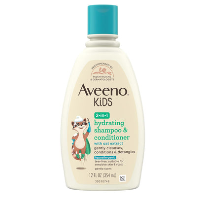 Aveeno Kids 2-in-1 Hydrating Shampoo & Conditioner with Oat Extract – 12 fl oz