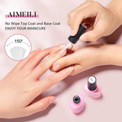 AIMEILI HEMA‑Free Base Coat – Vegan, Long‑Lasting 28+ Day Gel Foundation for Natural & Artificial Nails