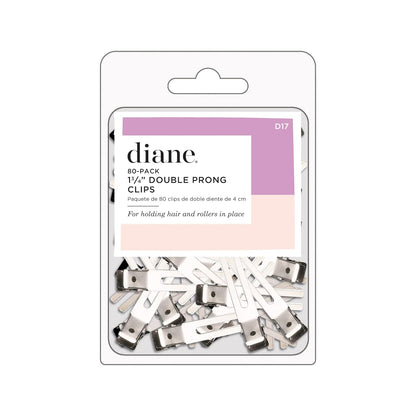 Double Prong Hair Clips – 1.75" Silver Metal Styling Clips for Holding Rollers & Sectioning Hair, Professional Salon Hair Clips for Women & Girls (80‑Count)