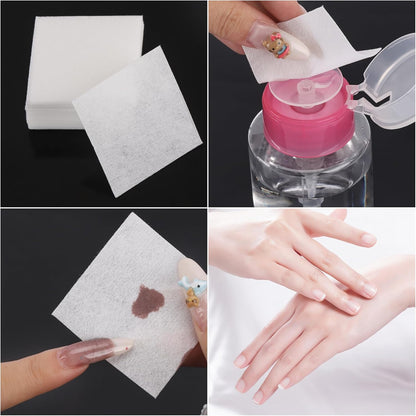 BTYMS Lint‑Free Nail Wipes – 650‑Count Acetone‑Resistant Cotton Pads for Gel Polish Removal, Nail Prep & Professional Manicures