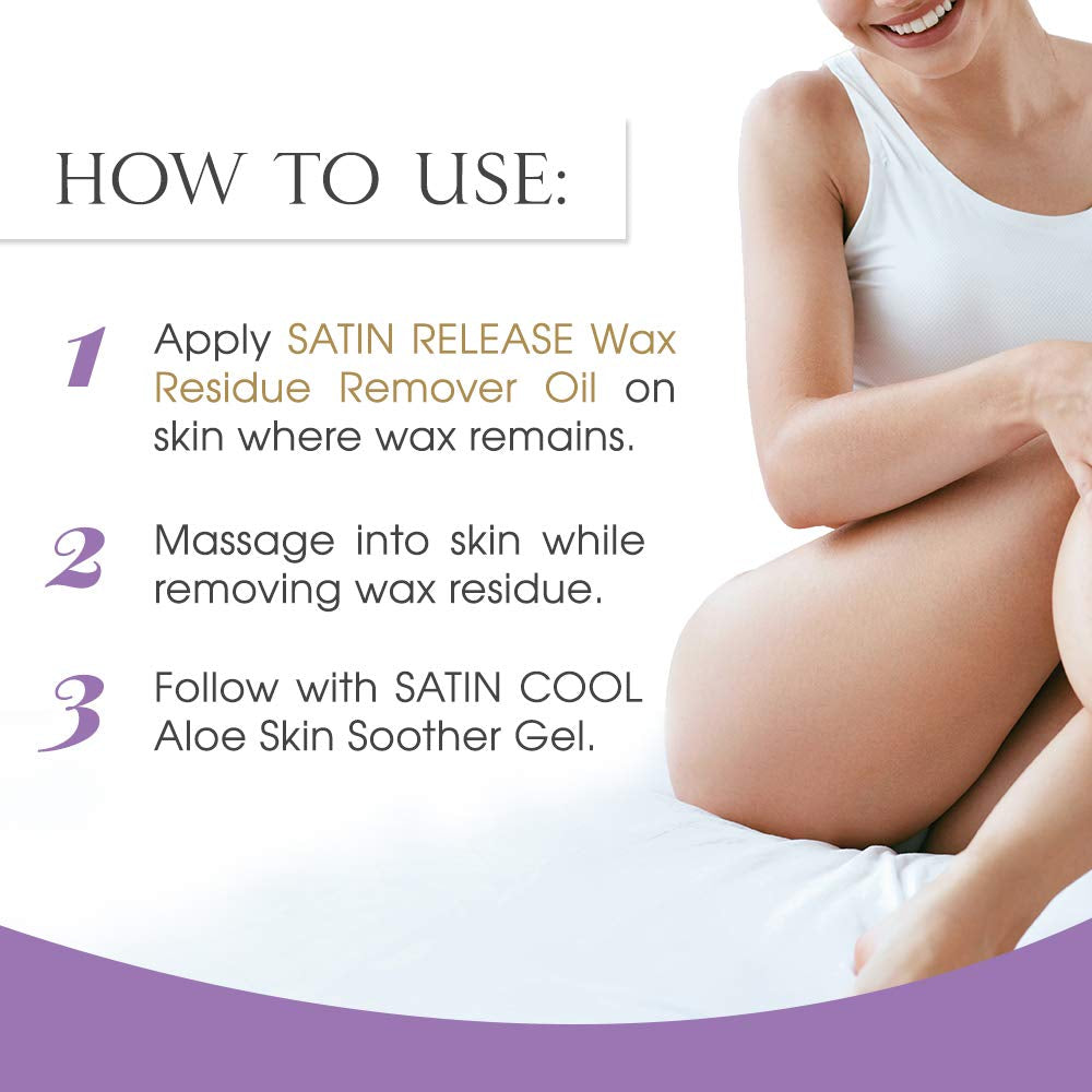 Satin Release Wax Residue Remover Oil – Fast‑Dissolving Post‑Wax Treatment for Skin, 16 oz (1‑Pack)