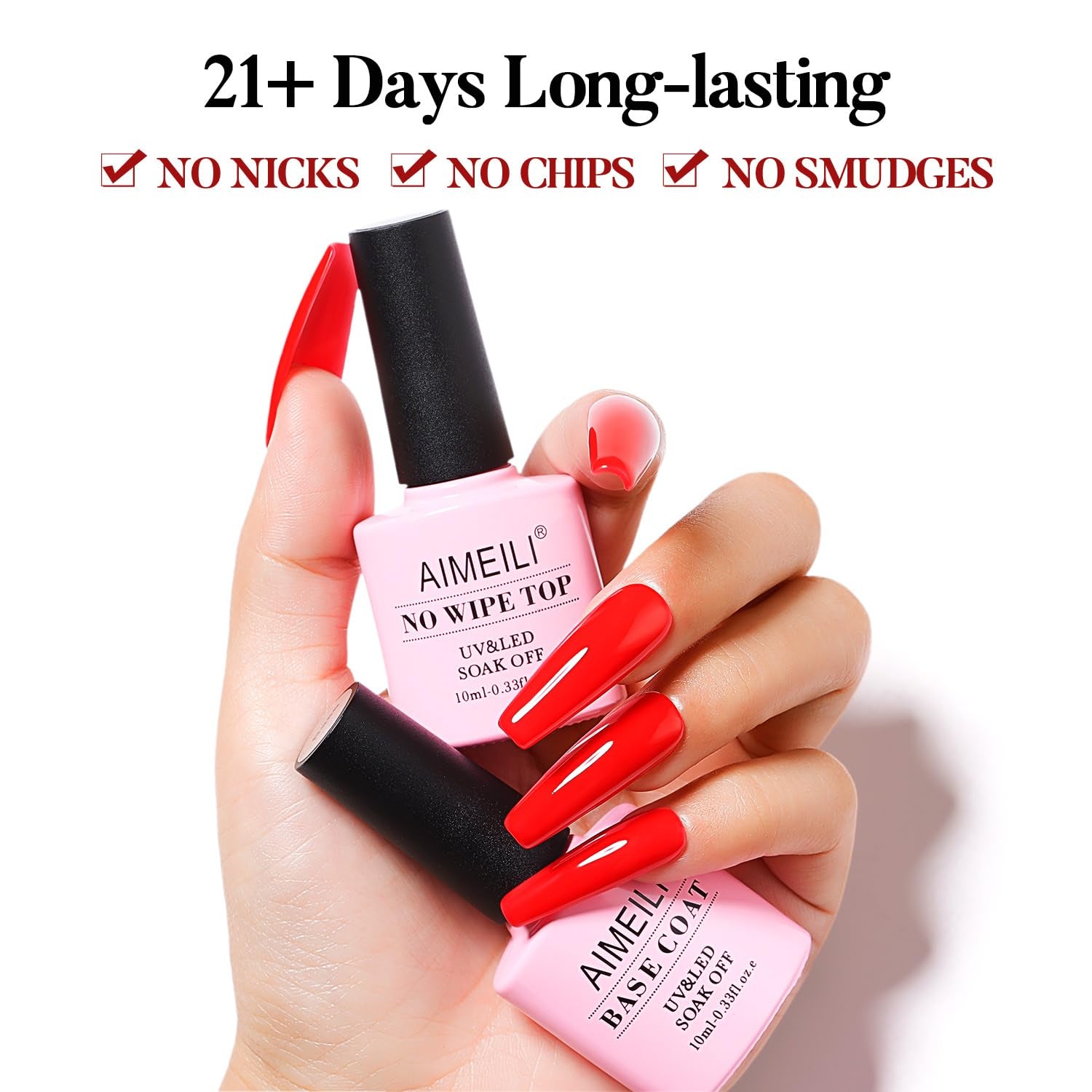 AIMEILI HEMA‑Free Base Coat – Vegan, Long‑Lasting 28+ Day Gel Foundation for Natural & Artificial Nails