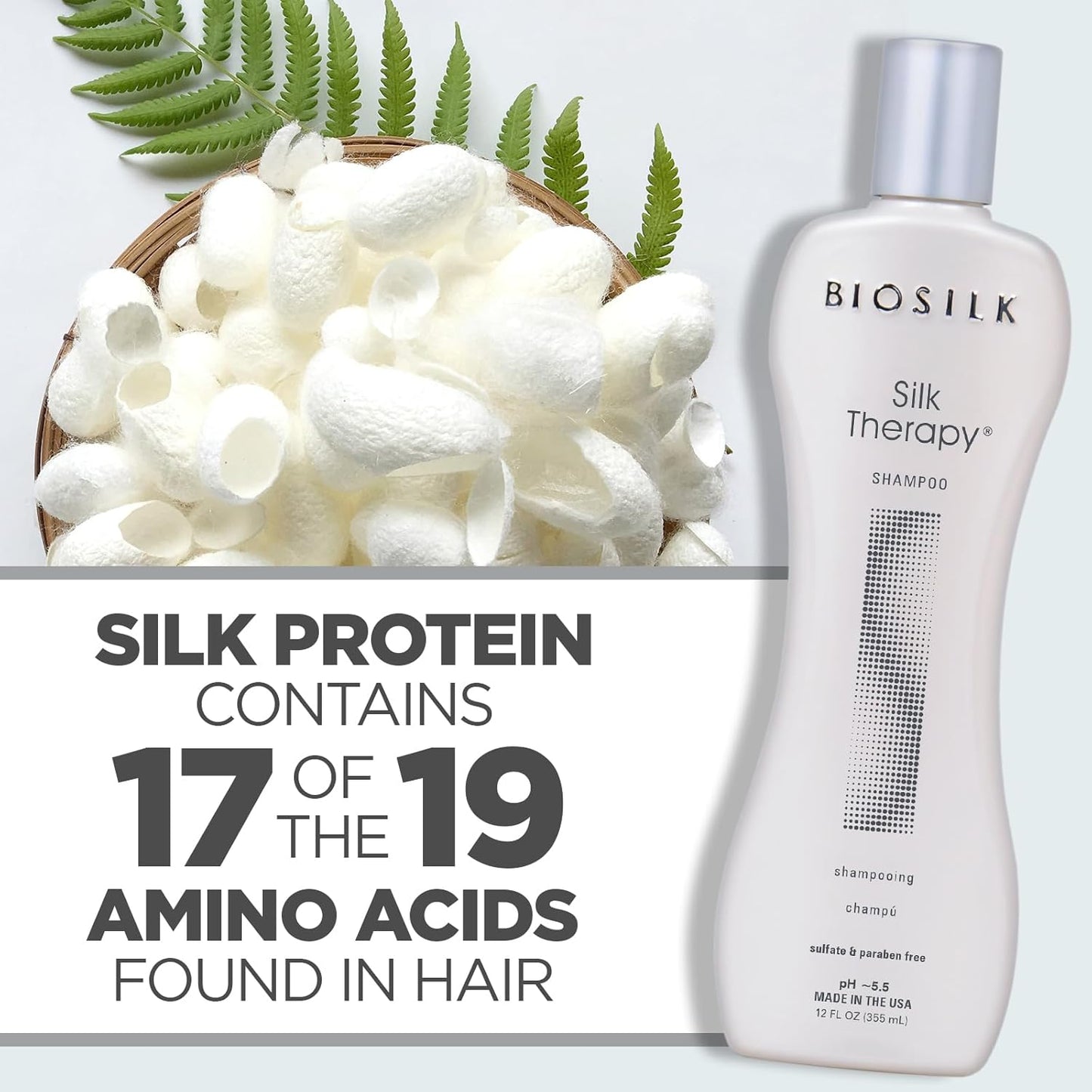 BioSilk Silk Therapy Shampoo – Gentle Cleansing with Silk Proteins for Soft, Shiny, Healthy‑Looking Hair (All Hair Types)