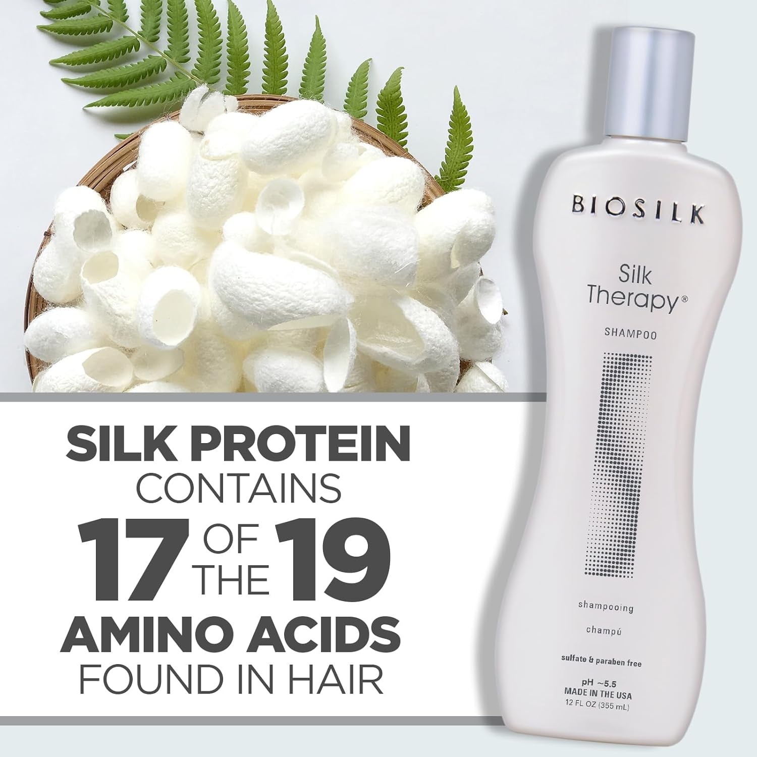 BioSilk Silk Therapy Shampoo – Gentle Cleansing with Silk Proteins for Soft, Shiny, Healthy‑Looking Hair (All Hair Types)