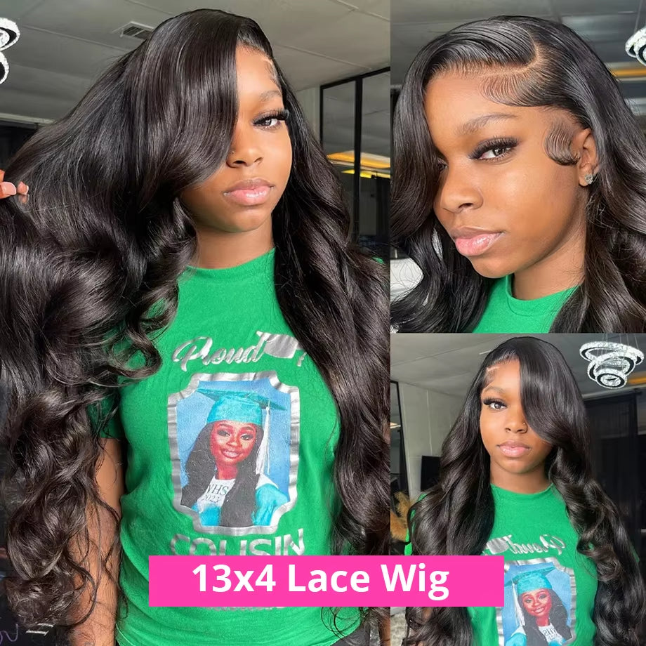 40‑Inch Body Wave Human Hair Wig – 13x6 HD Lace Frontal, 13x4 Lace Front, 360 Brazilian Pre‑Plucked Wig for Women, 250% Density