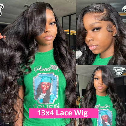 40‑Inch Body Wave Human Hair Wig – 13x6 HD Lace Frontal, 13x4 Lace Front, 360 Brazilian Pre‑Plucked Wig for Women, 250% Density