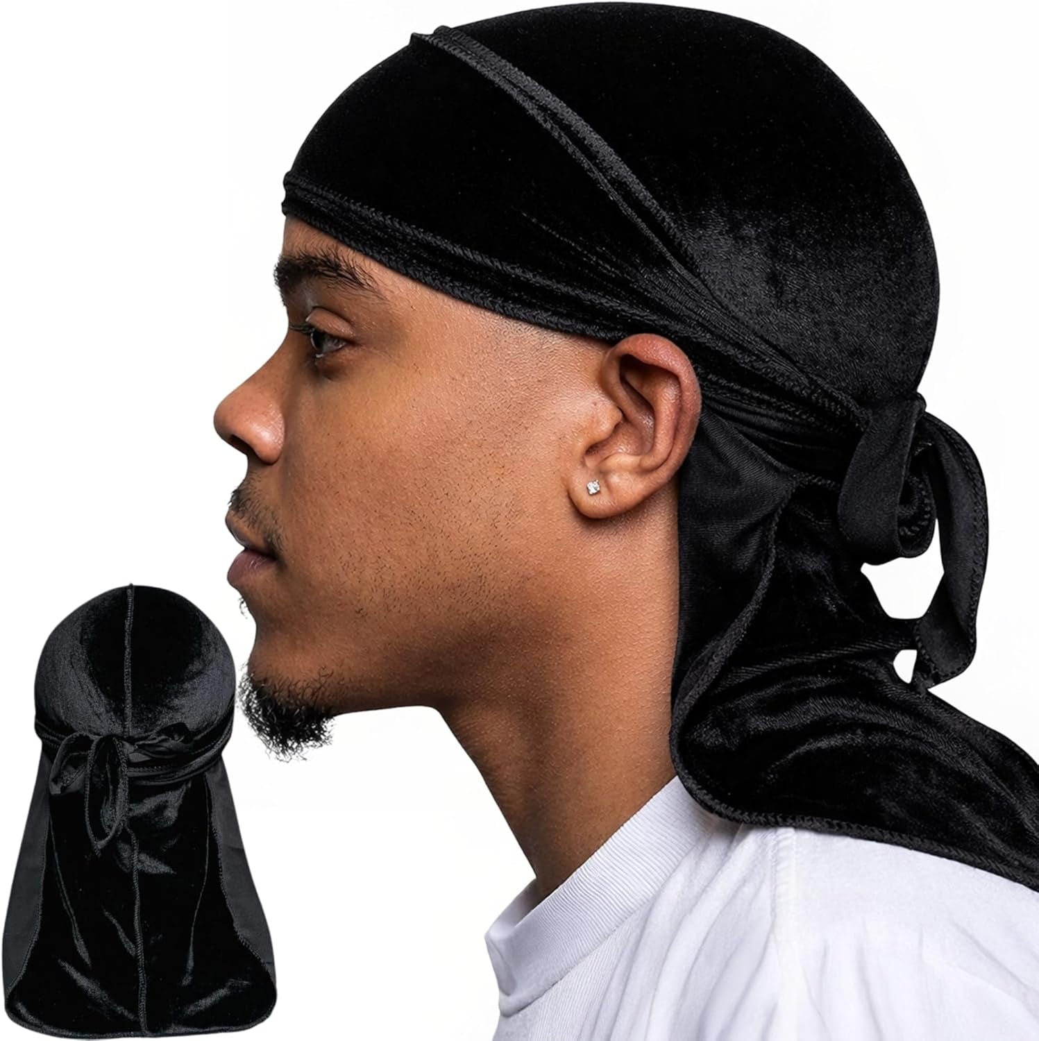 Superior Velvet Durag – Extra Long Straps, Silky Interior, Breathable Compression for 360/540/720 Waves