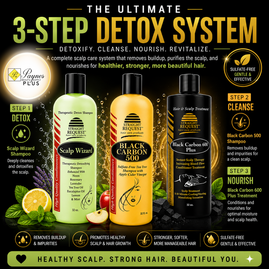 Straight Request 3-Step Detox System | Scalp Detox, Cleanse & Nourish Hair Care Kit