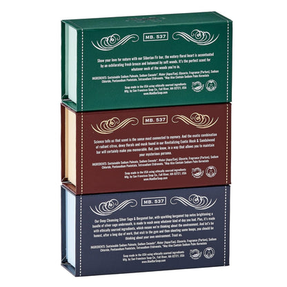 San Francisco Soap Co. Man Bar Gift Set – 3‑Piece Men’s Soap Collection, Clean Ingredients, All Skin Types, Made in the USA