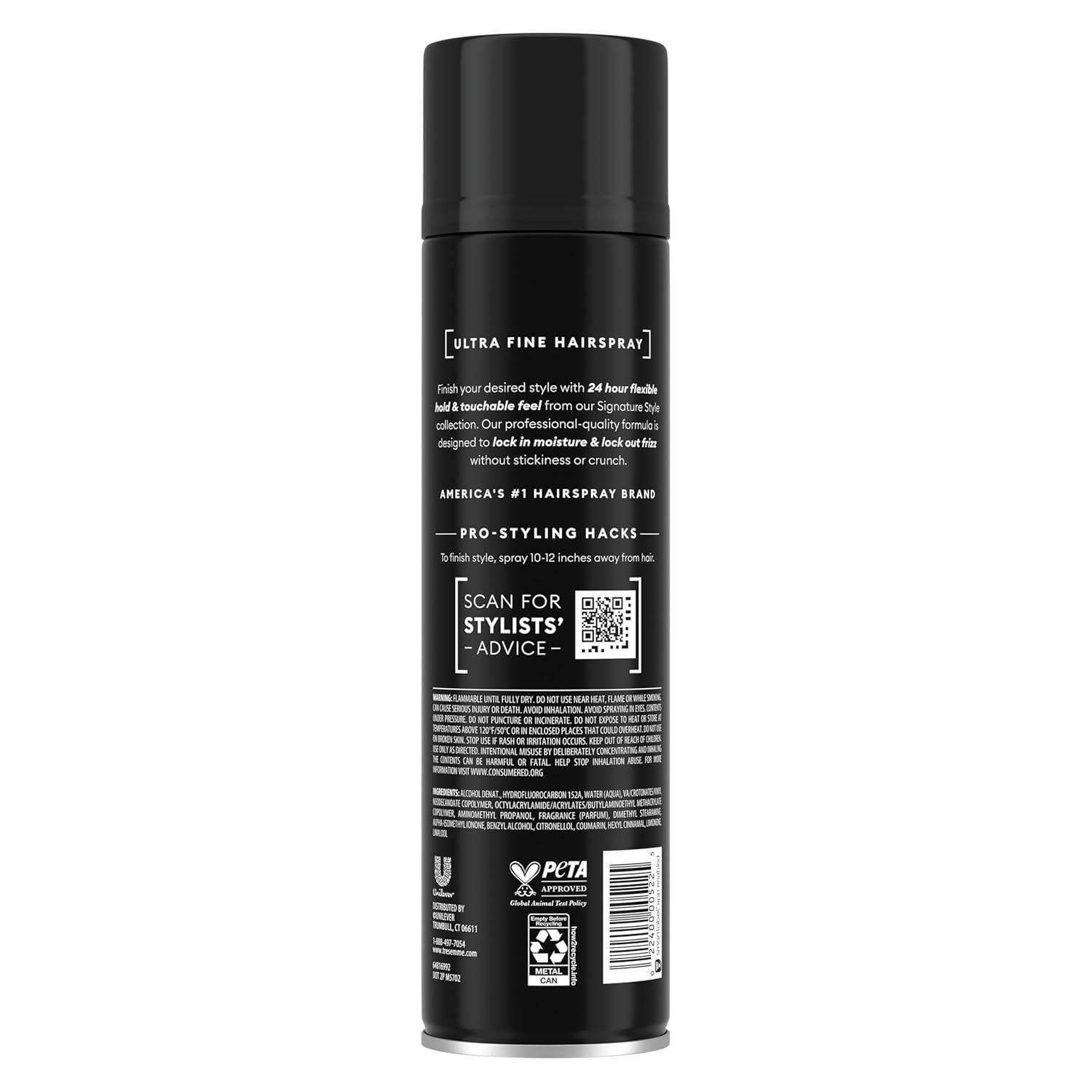 TRESemmé Ultra Fine Hairspray – Lightweight 24‑Hour Flexible Hold, Frizz Control & Touchable Finish, Professional Salon‑Quality Formula