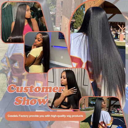 30–40 Inch Bone Straight Human Hair Wig – 13x6 HD Lace Frontal, 13x4 Lace Front, Pre‑Plucked Brazilian 100% Human Hair Wig for Women