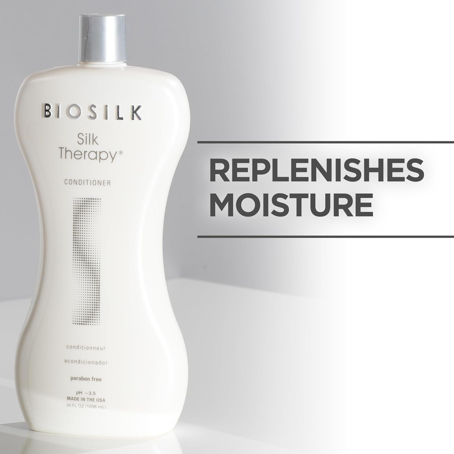 BioSilk Silk Therapy Conditioner – Moisture‑Replenishing Shine Conditioner with Silk Proteins & Botanical Extracts