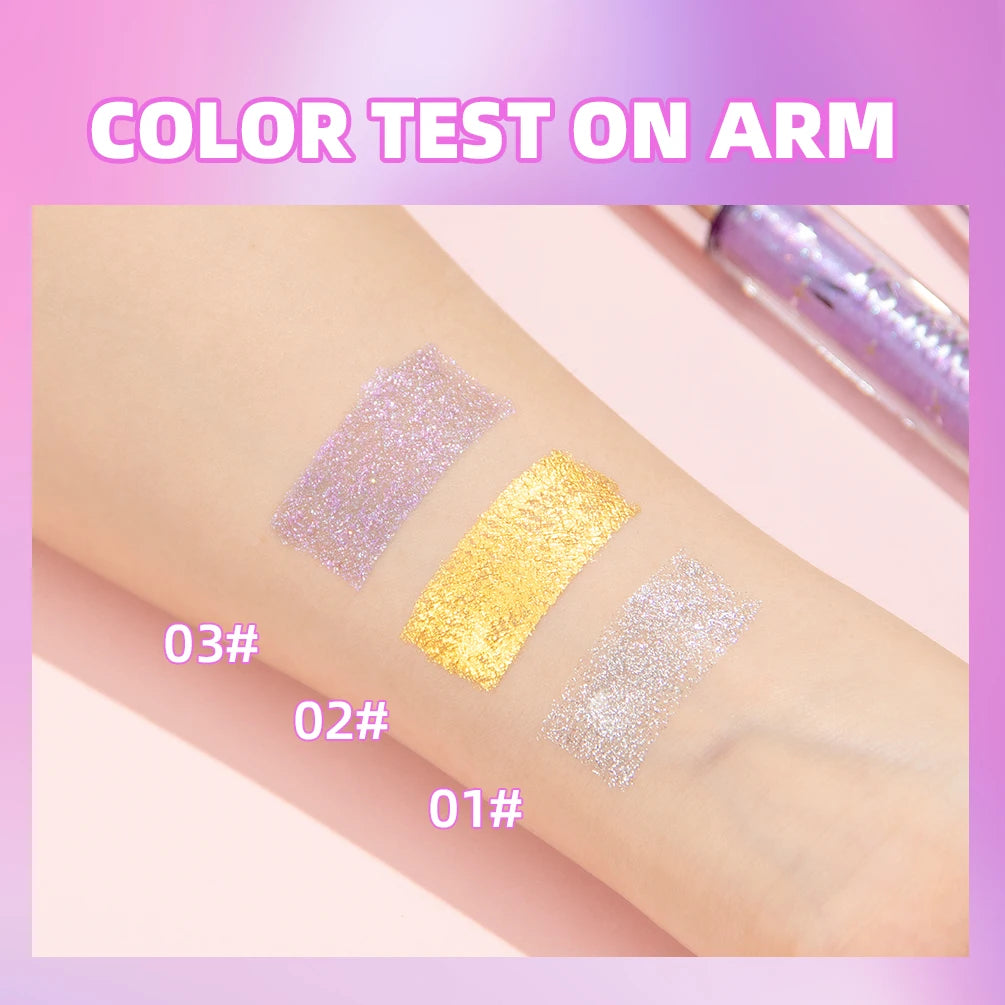Qibest Glitter Mascara – Diamond Shine, Long‑Lasting Curl, Smudge‑Free, Easy Removal, 3 Sparkling Colors (Model Q2397)