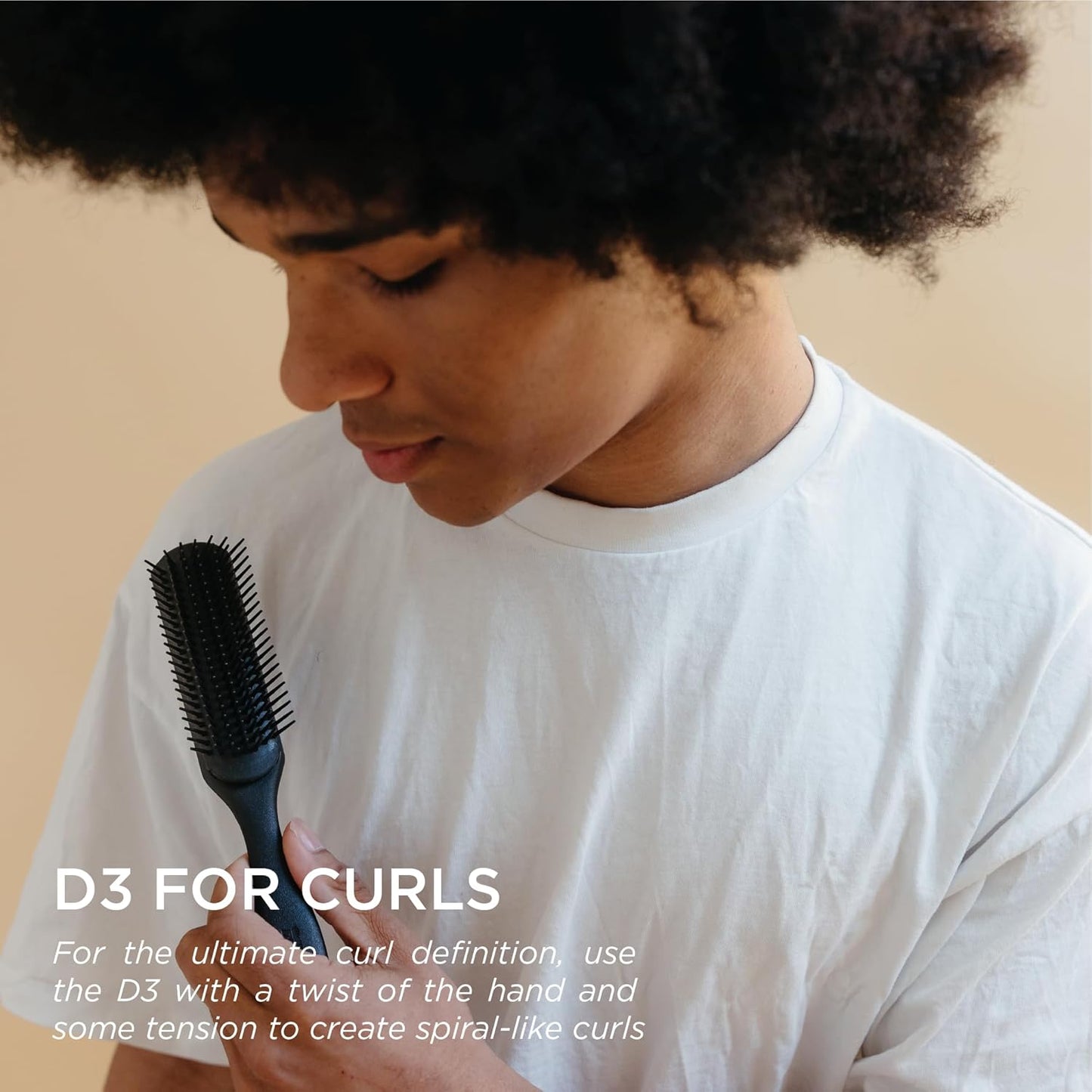 D3 Original Curl Definer & Styler – 7‑Row Detangling Brush for Curly Hair, Smooth Curl‑Defining Brush for Women & Men, Precision Styling Brush for Straight Hair