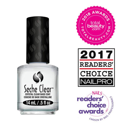 Seche Clear Base Coat – Fast‑Drying, Non‑Yellowing Vegan Nail Protector (0.5 oz)