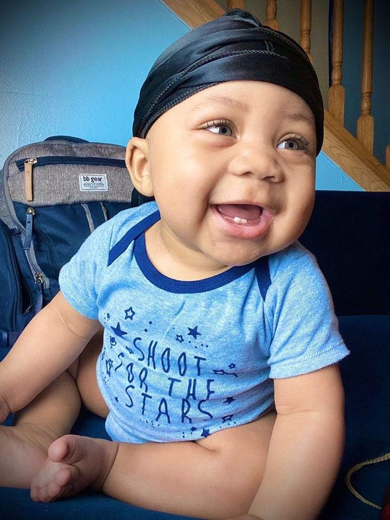 Cute Baby Silky & Velvet Durag – Compressive Wave Cap for Kids, Soft, Stylish & Protective Headwrap