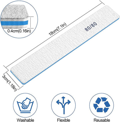 12‑Pack Professional 80/80 Grit Nail Files – Super Coarse Washable Emery Boards for Acrylic & Poly Gel Nails