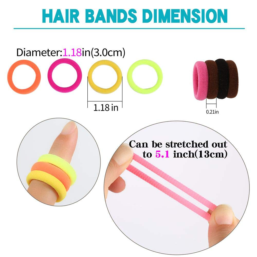 120 Pcs Baby & Toddler Hair Ties – Soft Cotton Seamless Elastic Hair Bands for Girls, Kids & Infants, Multicolor Ponytail Holders (15 Colors)