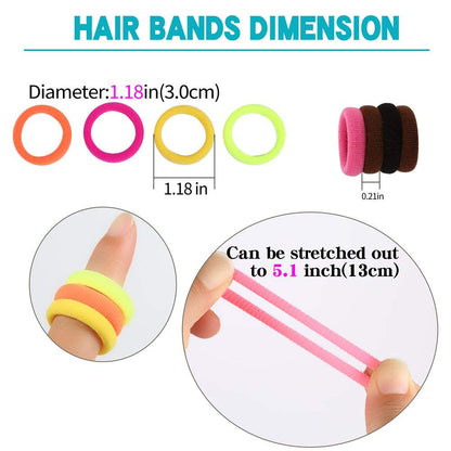 120 Pcs Baby & Toddler Hair Ties – Soft Cotton Seamless Elastic Hair Bands for Girls, Kids & Infants, Multicolor Ponytail Holders (15 Colors)