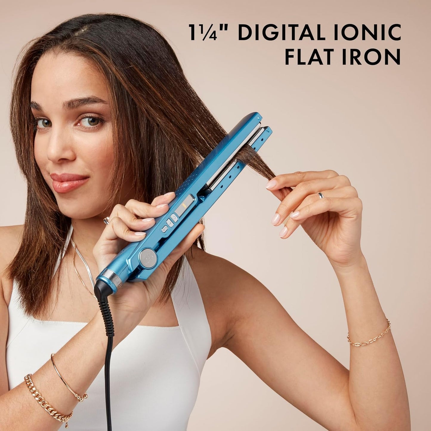 BaBylissPRO 1 1/4" Ionic Flat Iron – Professional Salon‑Grade Straightener for Smooth, Shiny, Frizz‑Free Hair