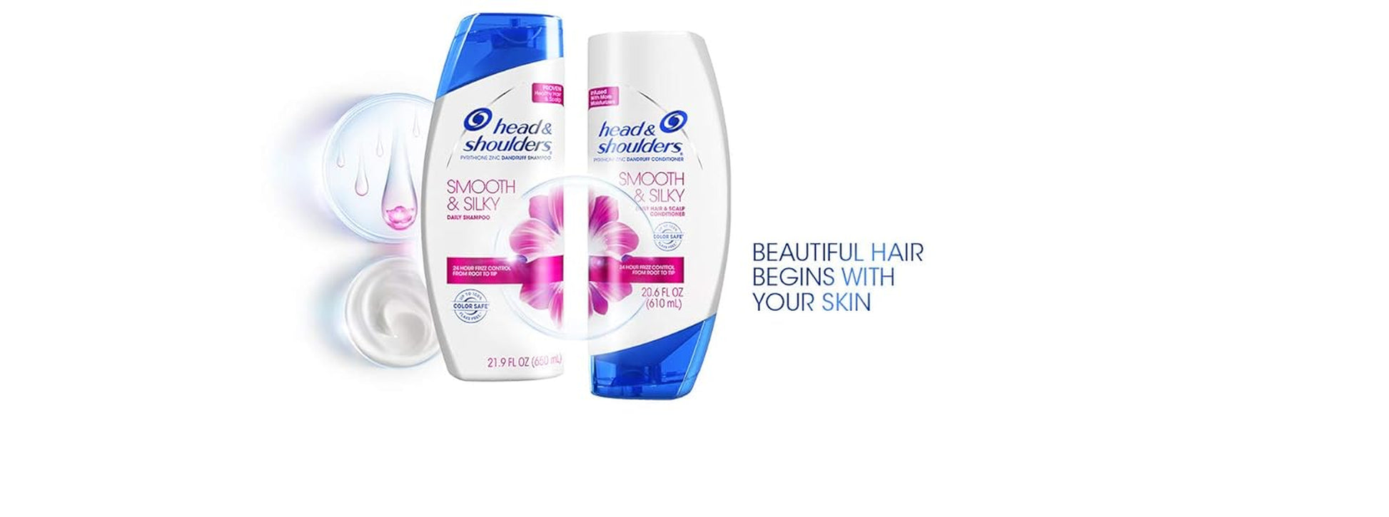 Head & Shoulders Smooth & Silky Shampoo & Conditioner Set – 12.8 fl oz Each