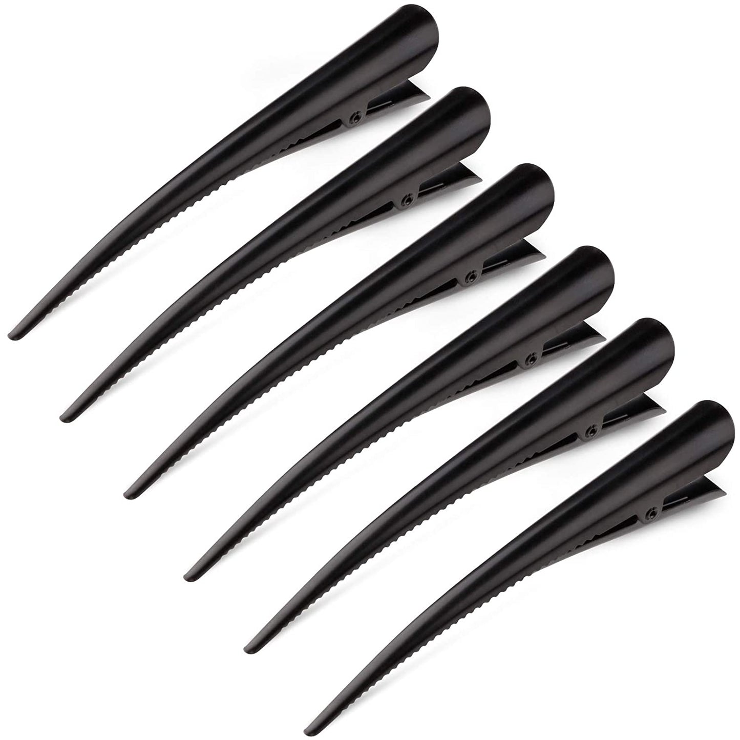 Large 5-Inch Alligator Hair Clips – Rust‑Proof Non‑Slip Metal Duckbill Sectioning Clips for Salon Styling, Thick & Thin Hair (6‑Pack, Black)