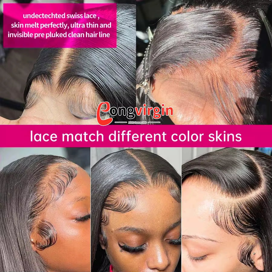 5x5 Glueless Human Hair Wig – Ready to Wear Pre‑Cut HD Lace, Wear & Go Straight Lace Front Wig for Women, Pre‑Plucked Hairline, Natural Black, Beginner‑Friendly Glueless Wig