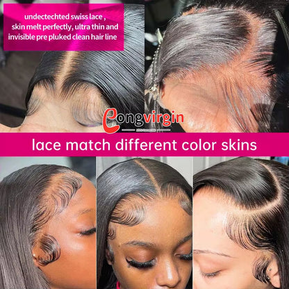 5x5 Glueless Human Hair Wig – Ready to Wear Pre‑Cut HD Lace, Wear & Go Straight Lace Front Wig for Women, Pre‑Plucked Hairline, Natural Black, Beginner‑Friendly Glueless Wig