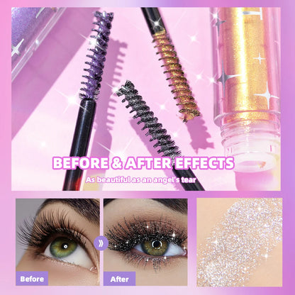 Qibest Glitter Mascara – Diamond Shine, Long‑Lasting Curl, Smudge‑Free, Easy Removal, 3 Sparkling Colors (Model Q2397)