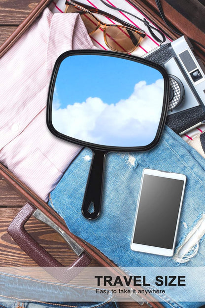 Handheld Mirror – Lightweight 4.6 oz Premium Glass Salon Mirror with Non‑Slip Handle, Hanging Option & Travel‑Friendly Design
